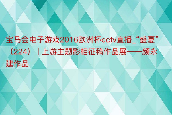 宝马会电子游戏2016欧洲杯cctv直播_“盛夏”（224） | 上游主题影相征稿作品展——颜永建作品
